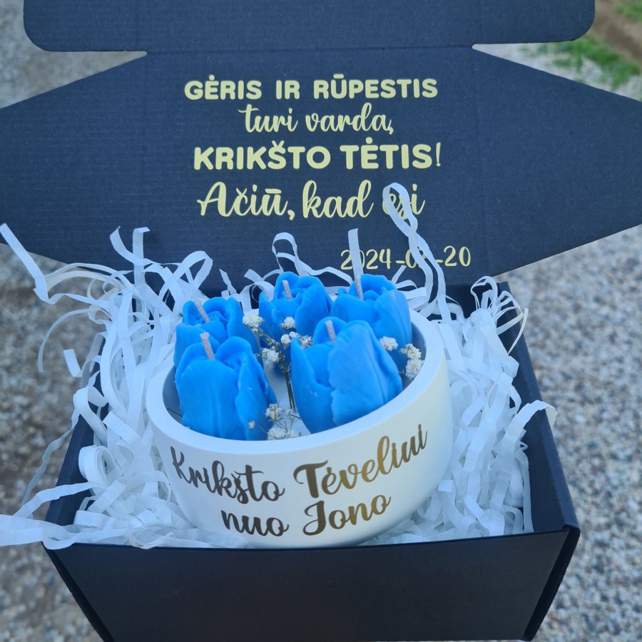  Mylimai krikšto mamytei žvakė "Tulpės"
