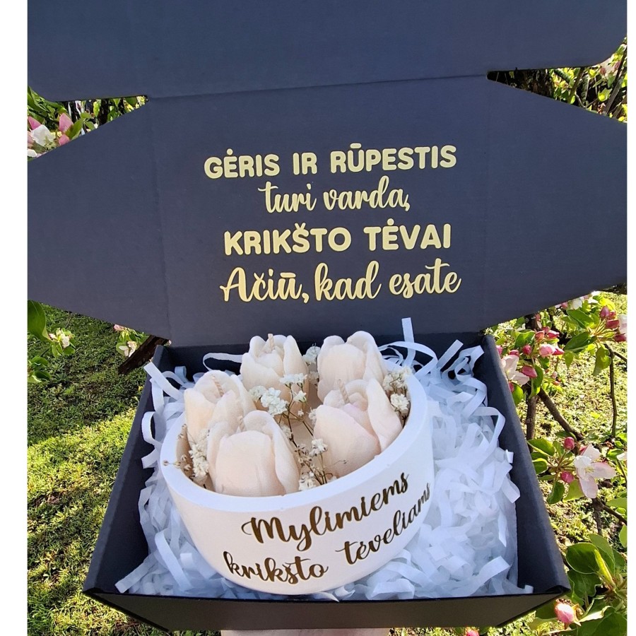  Mylimai krikšto mamytei žvakė "Tulpės"