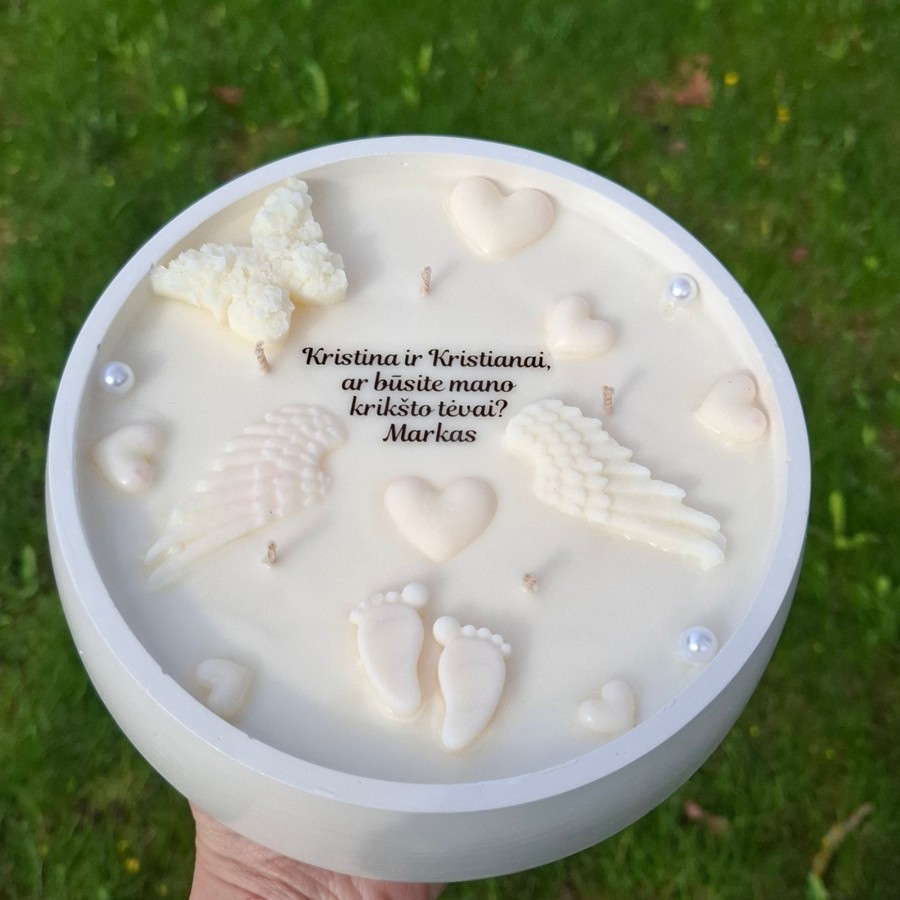 Dovana žvakė krikšto tėveliams, 550 g Dovana žvakė krikšto tėveliams, 550 g