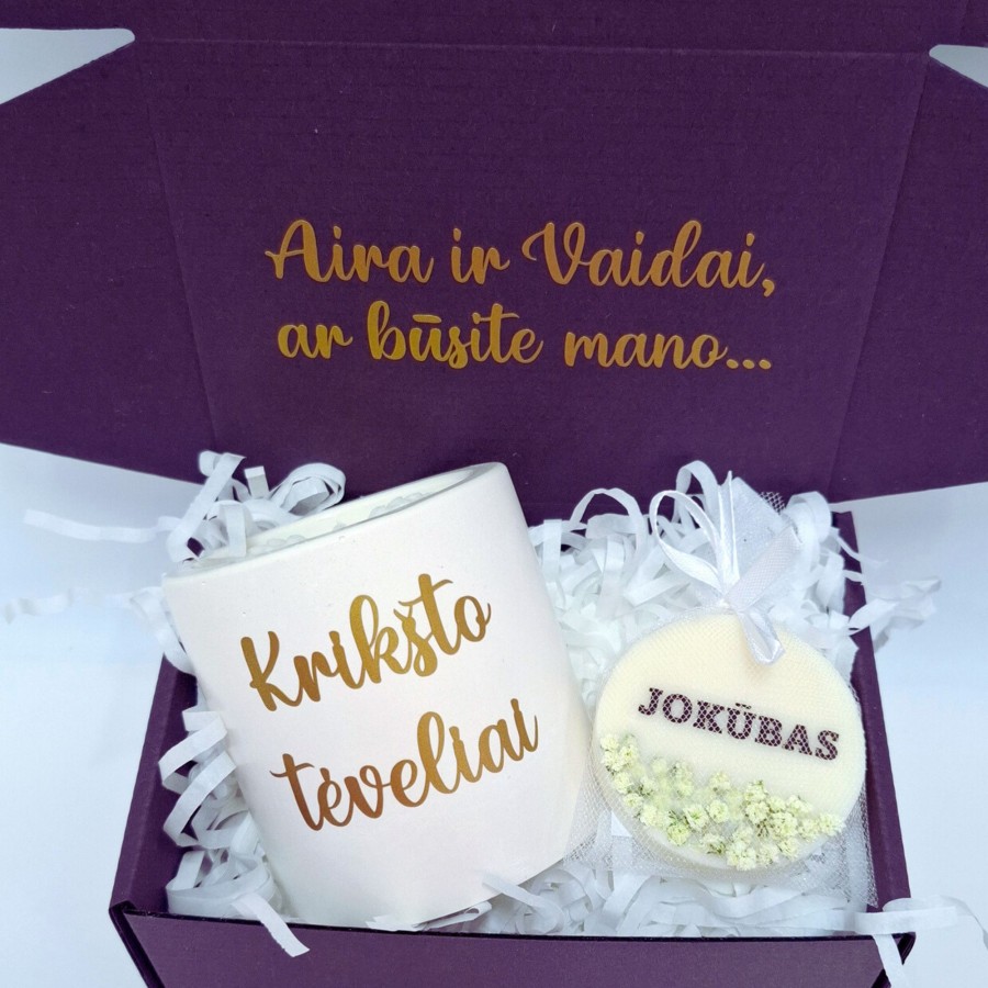 Kvietimas būti krikšto tėvais, baltas