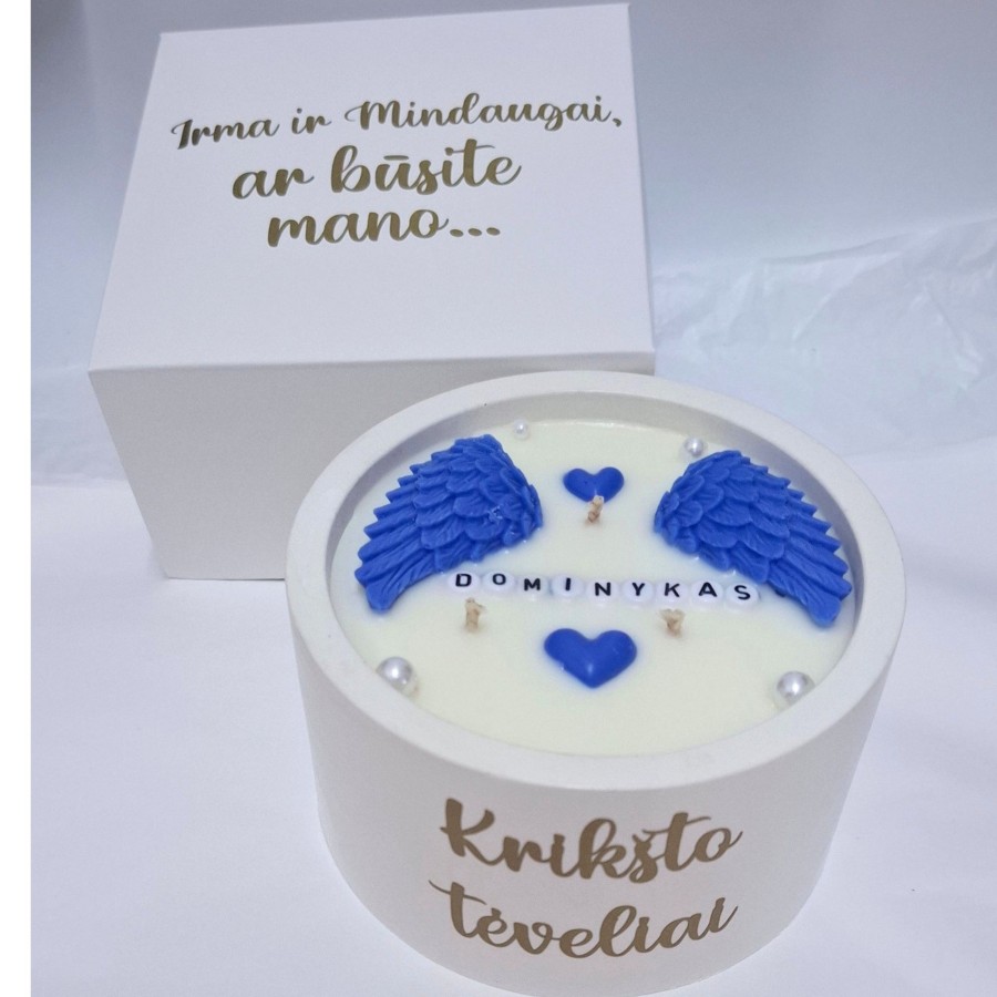Kvietimas krikšto tėveliams Balta svajonė, 350g Kvietimas krikšto tėveliams Balta svajonė, 350g