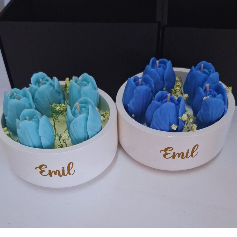 Kvietimas krikšto tėveliams žvakė "Tulpės"