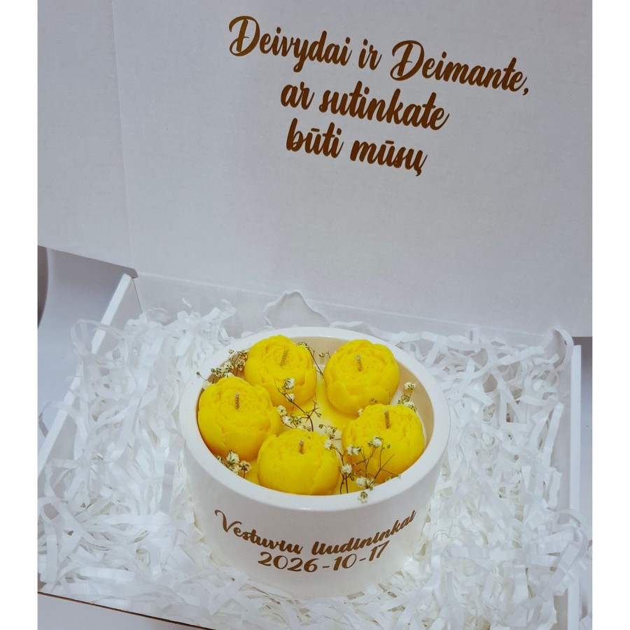 Kvietimas liudininkams žvakė Bijūnų elegancija