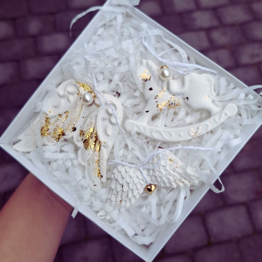 Rankų darbo kalėdiniai žaisliukai, 3 vnt