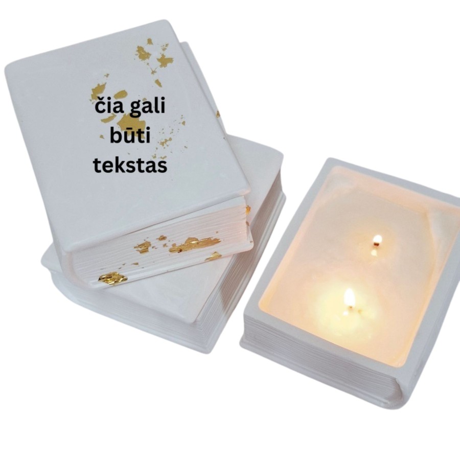 Rankų darbo žvakė "Knyga"