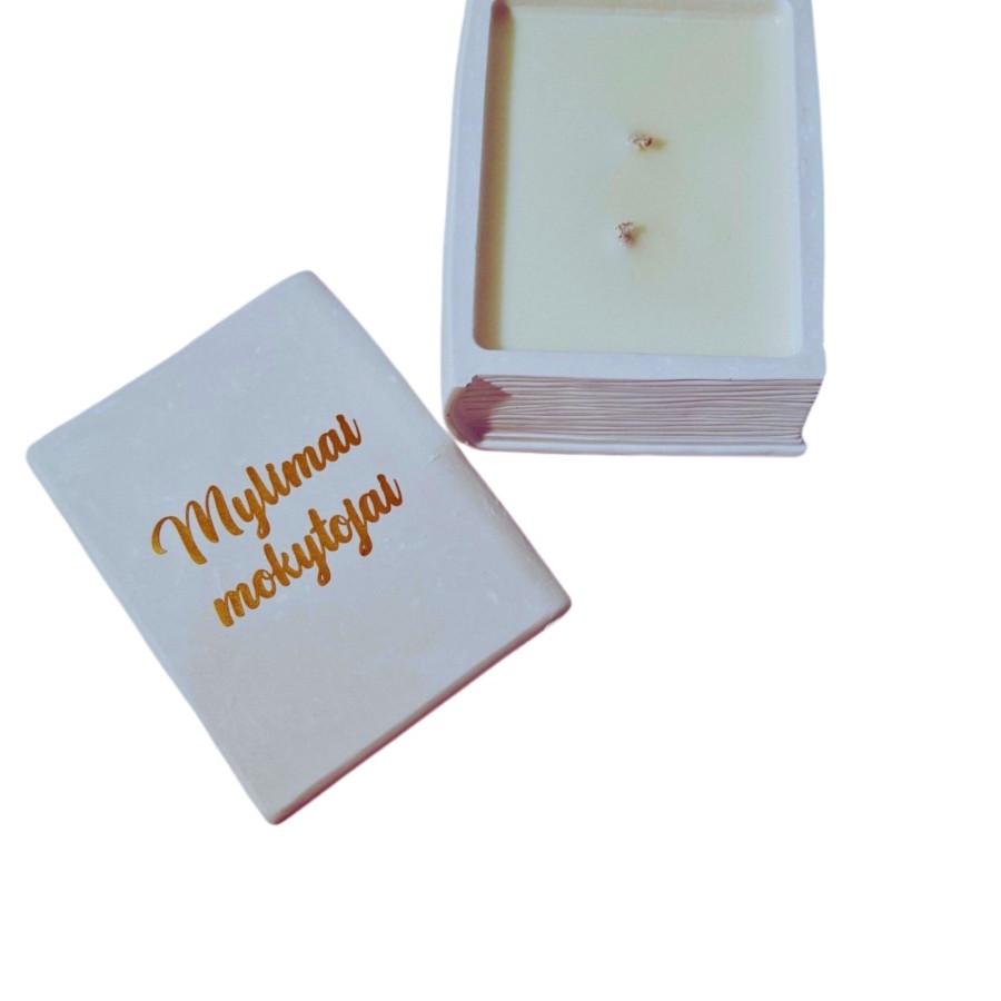 Rankų darbo žvakė "Knyga"