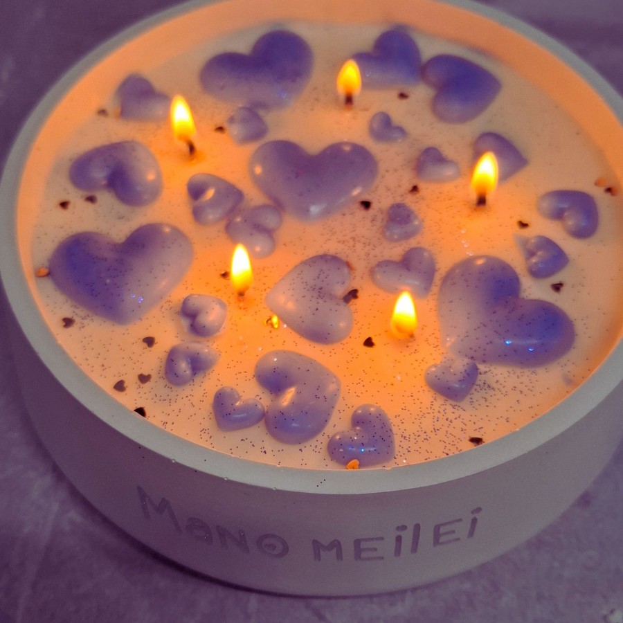 Rankų darbo žvakė Valentino dienai, XXL Rankų darbo žvakė Valentino dienai, XXL