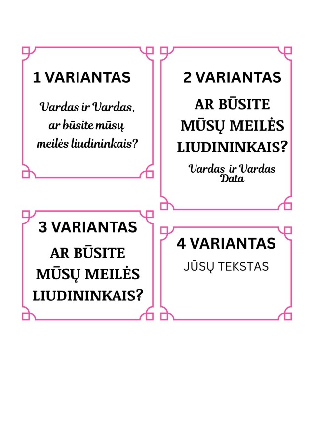 Raudonos širdelės kvietimas liudininkams