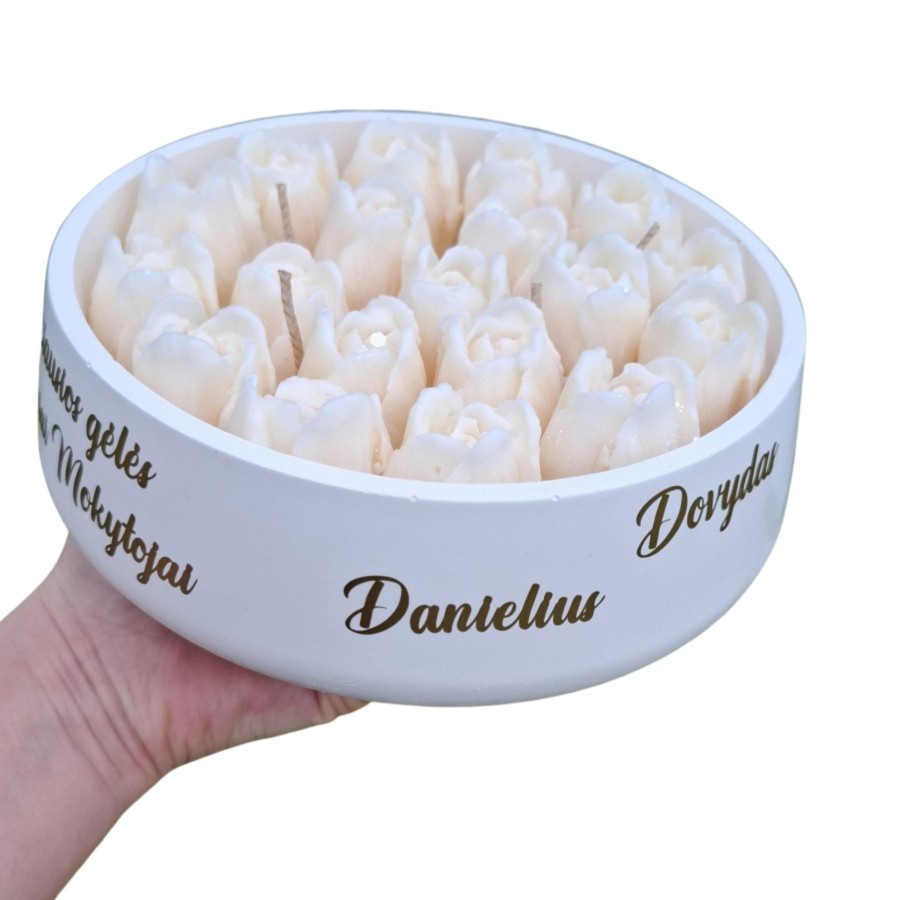 Žvakė Tulpės mokytojai, XXL Žvakė Tulpės mokytojai, XXL