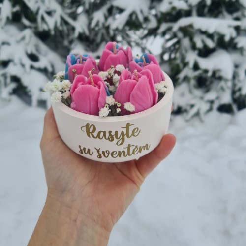 Dovana Tulpės su tekstu, b.d.