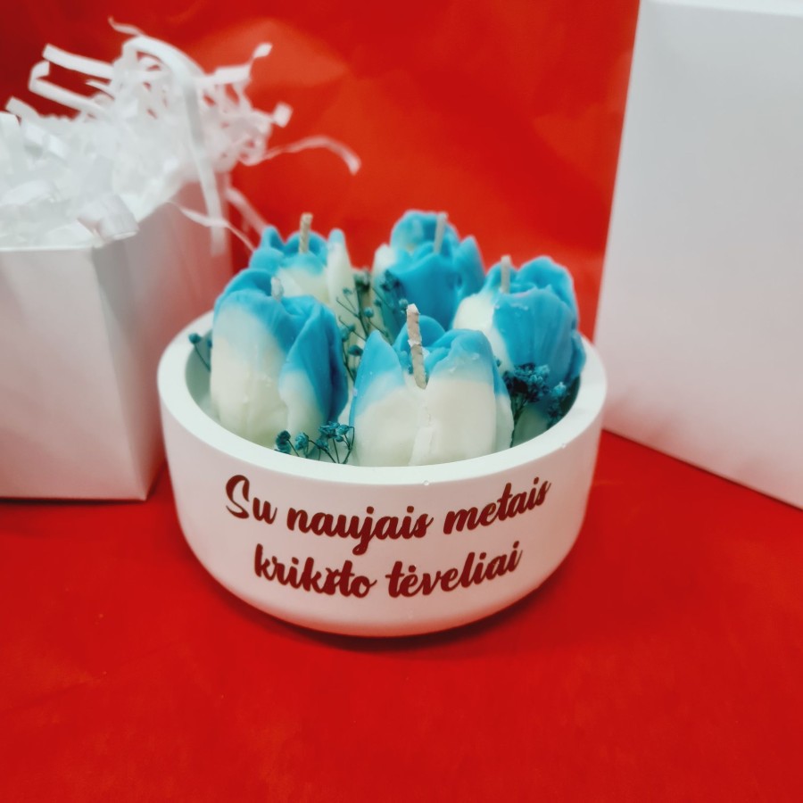 Dovana Tulpės su tekstu, b.d.