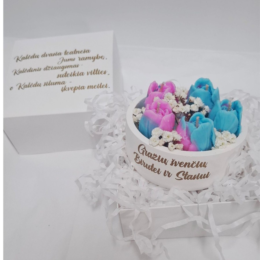 Dovana Tulpės su tekstu, b.d.