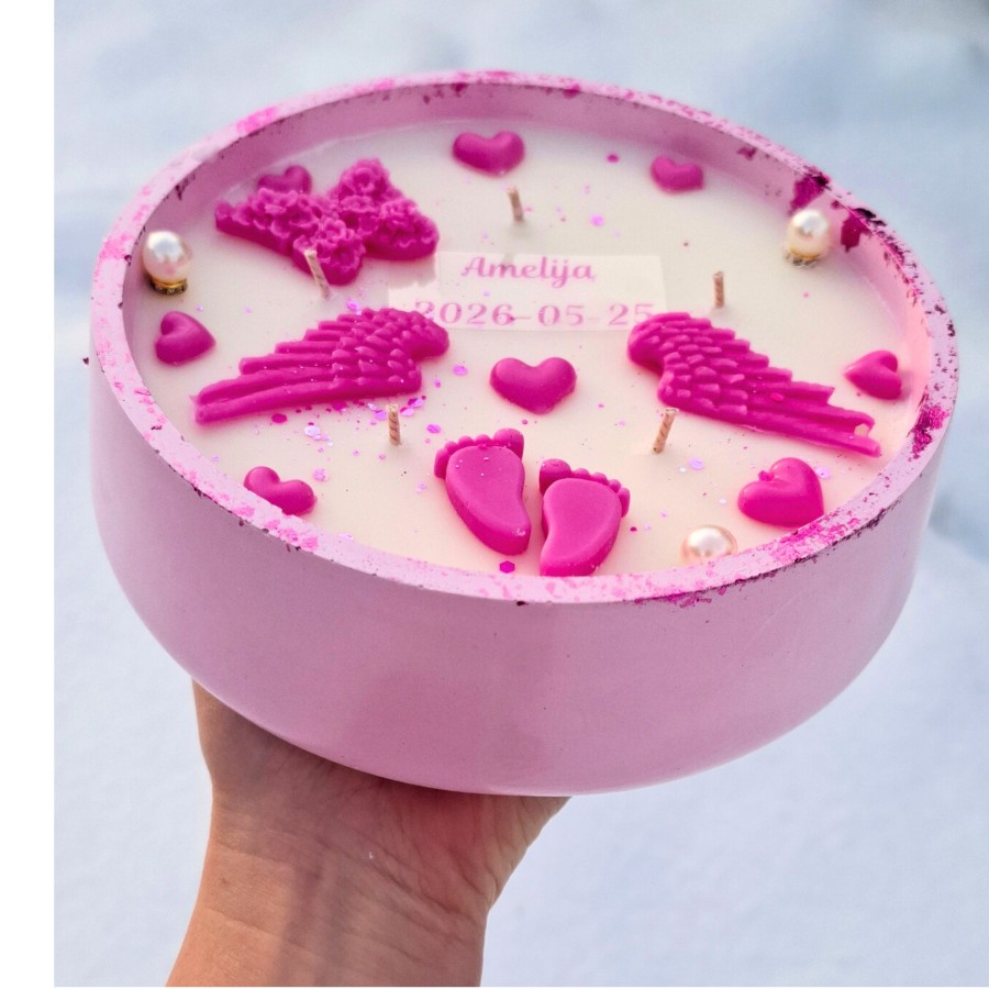 Dovana žvakė krikšto tėveliams, rožinė 550 g