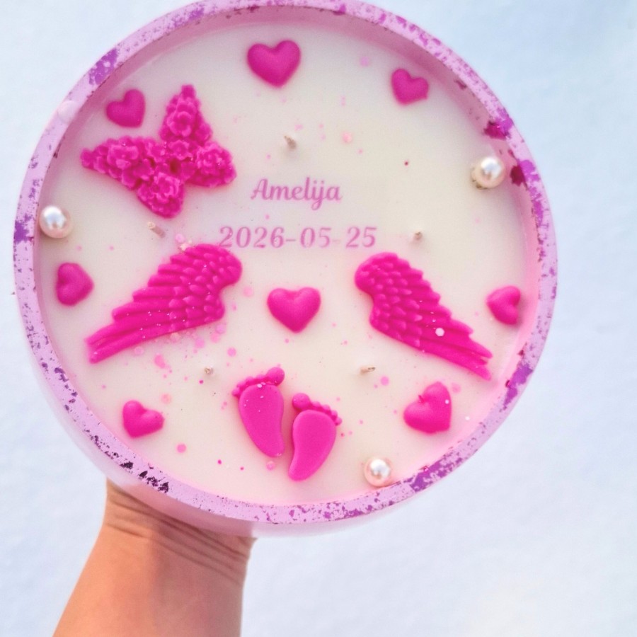 Dovana žvakė krikšto tėveliams, rožinė 550 g