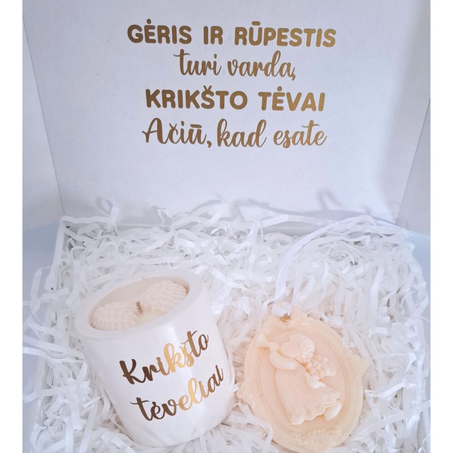 Dovanų rinkinys krikšto tėvams "Balta svajonė",180g