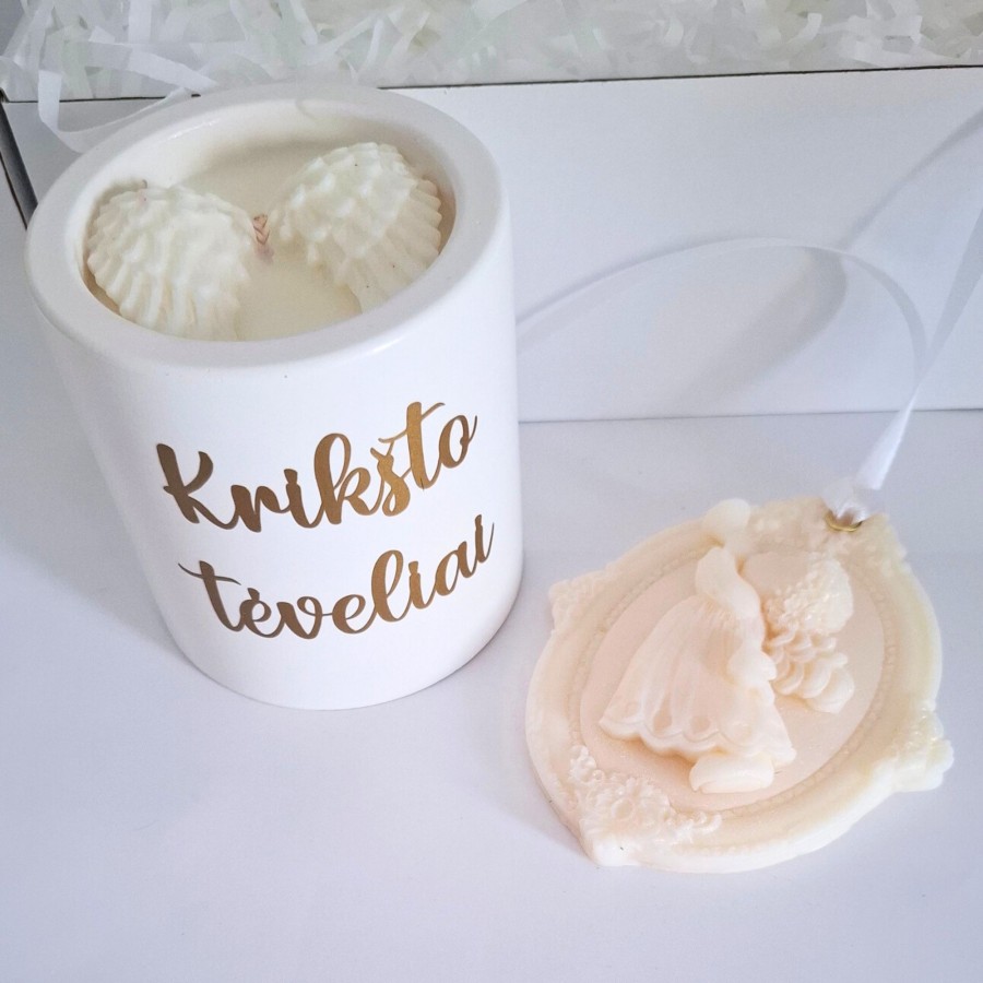 Dovanų rinkinys krikšto tėvams "Balta svajonė",180g