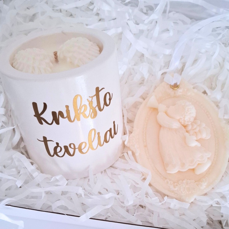 Dovanų rinkinys krikšto tėvams "Balta svajonė",180g