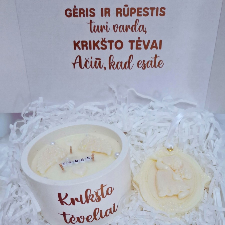 Dovanų rinkinys krikšto tėvams "Balta svajonė",350g