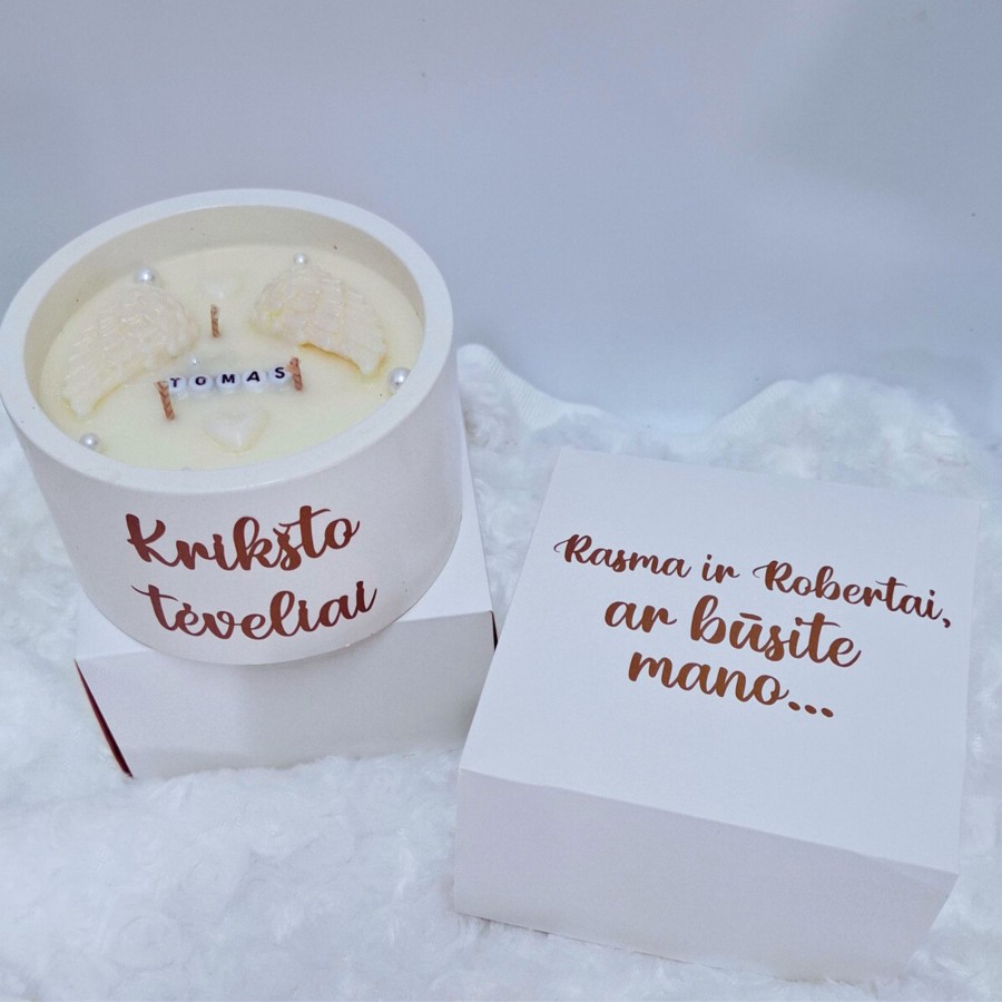 Kvietimas krikšto tėveliams Balta svajonė, 350g