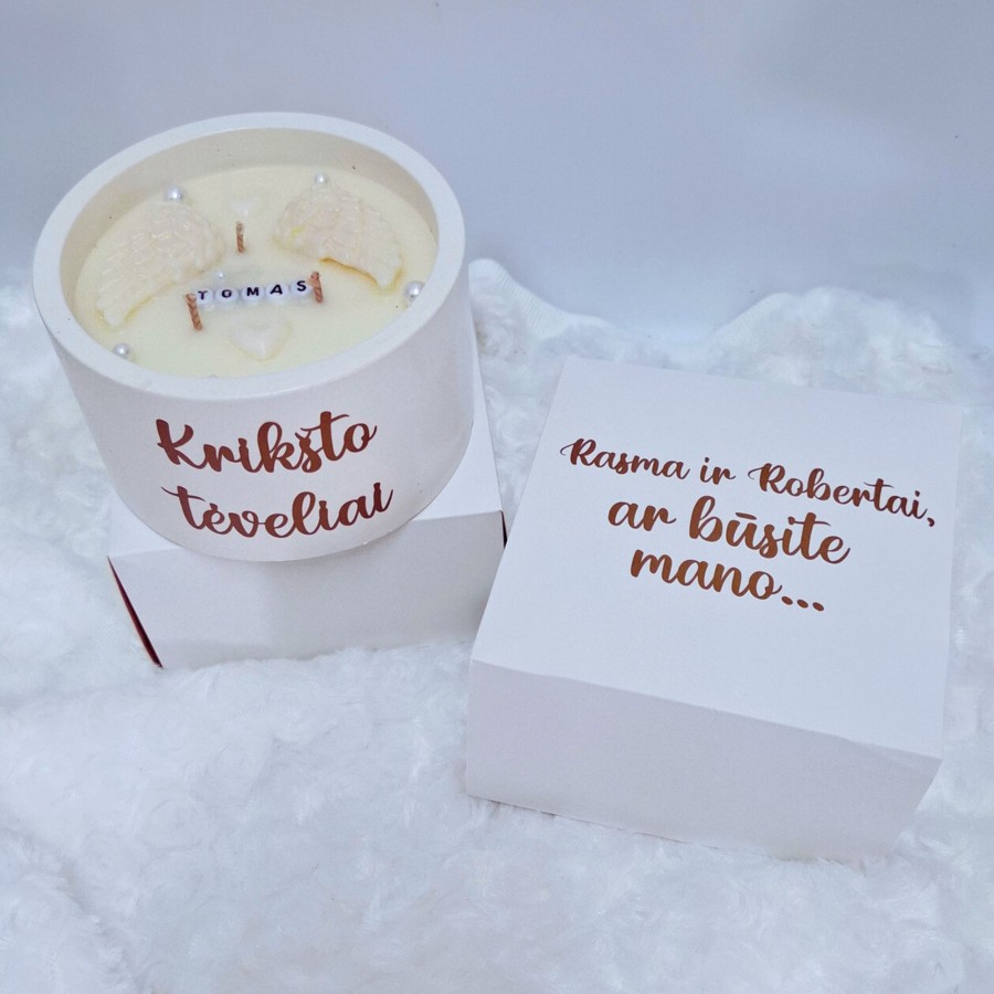 Kvietimas krikšto tėveliams Balta svajonė, 350g