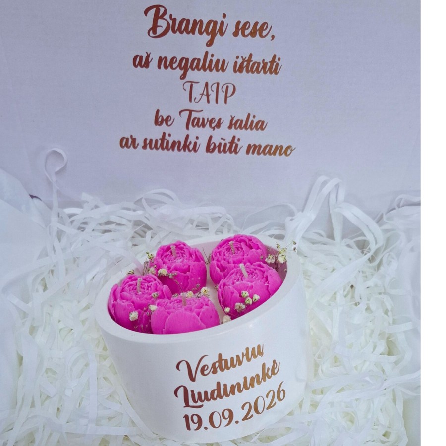 Kvietimas liudininkei žvakė Bijūnų elegancija