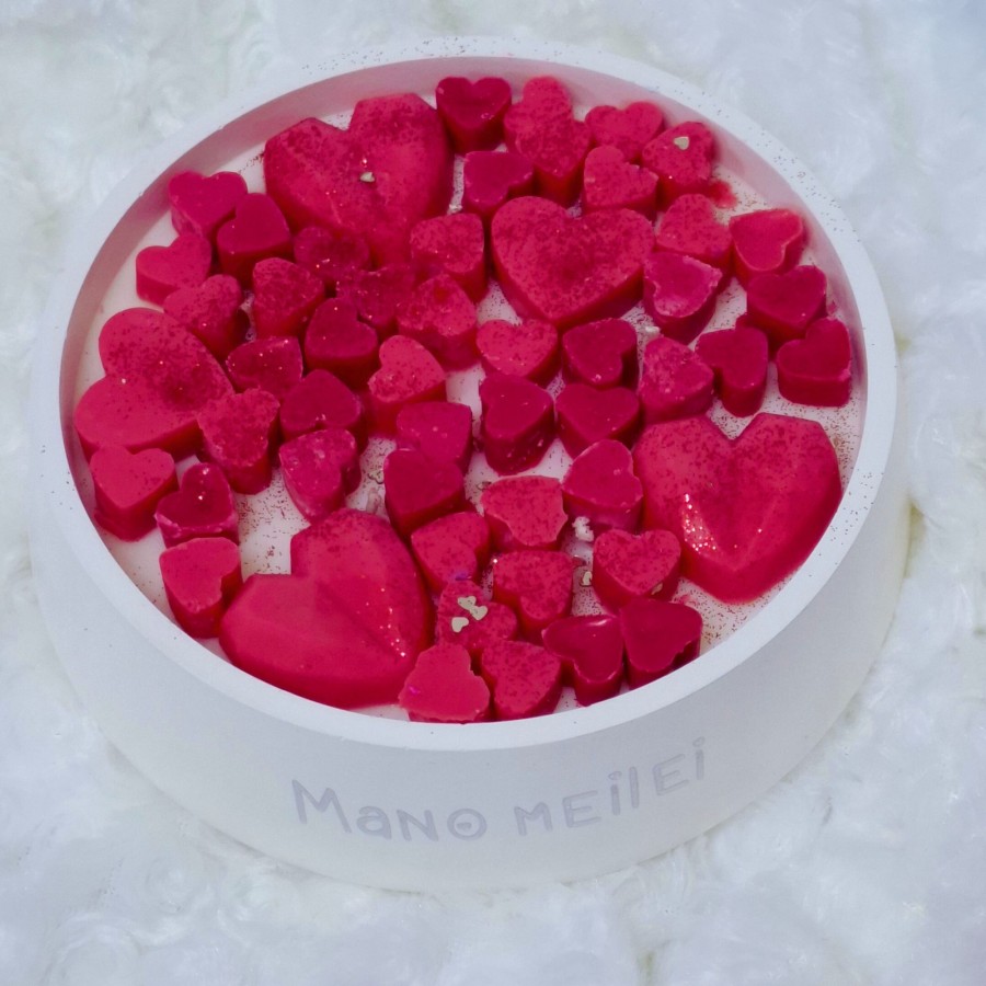 Rankų darbo žvakė Valentino dienai 2, XXL Rankų darbo žvakė Valentino dienai 2, XXL