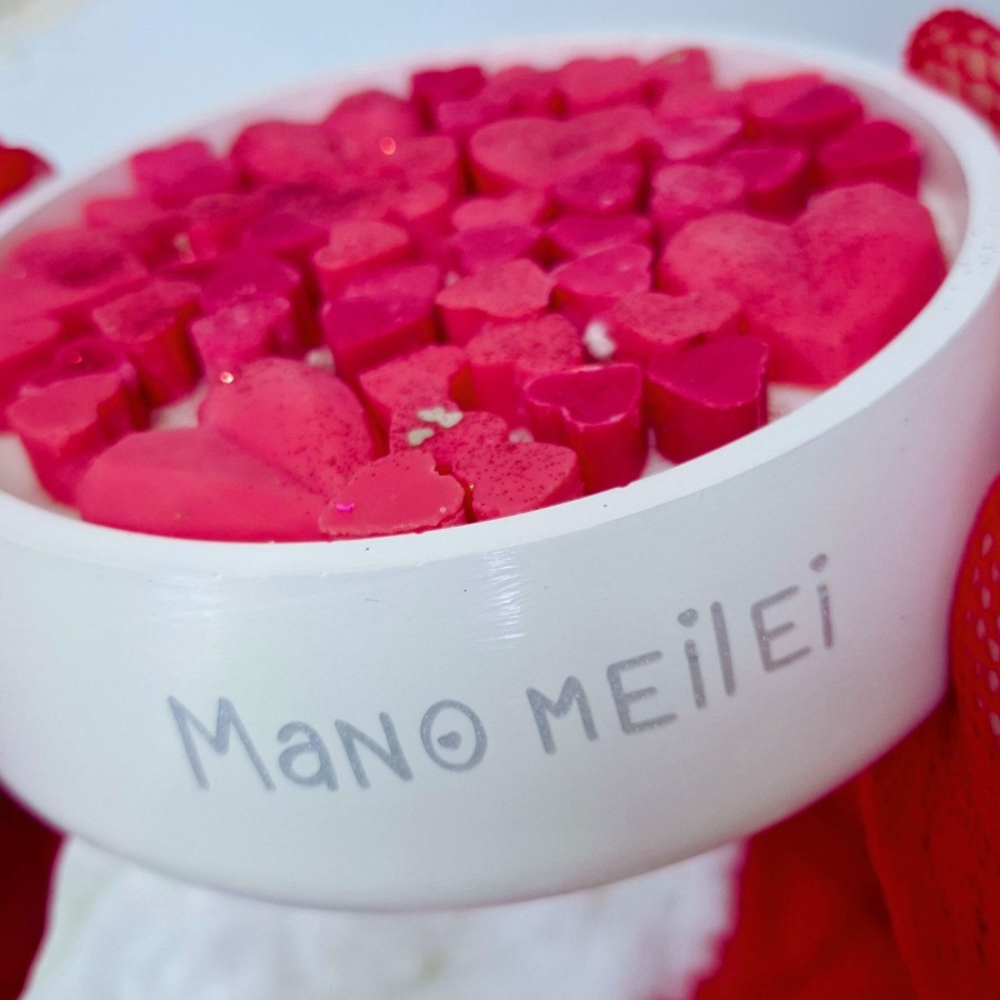 Rankų darbo žvakė Valentino dienai 2, XXL Rankų darbo žvakė Valentino dienai 2, XXL