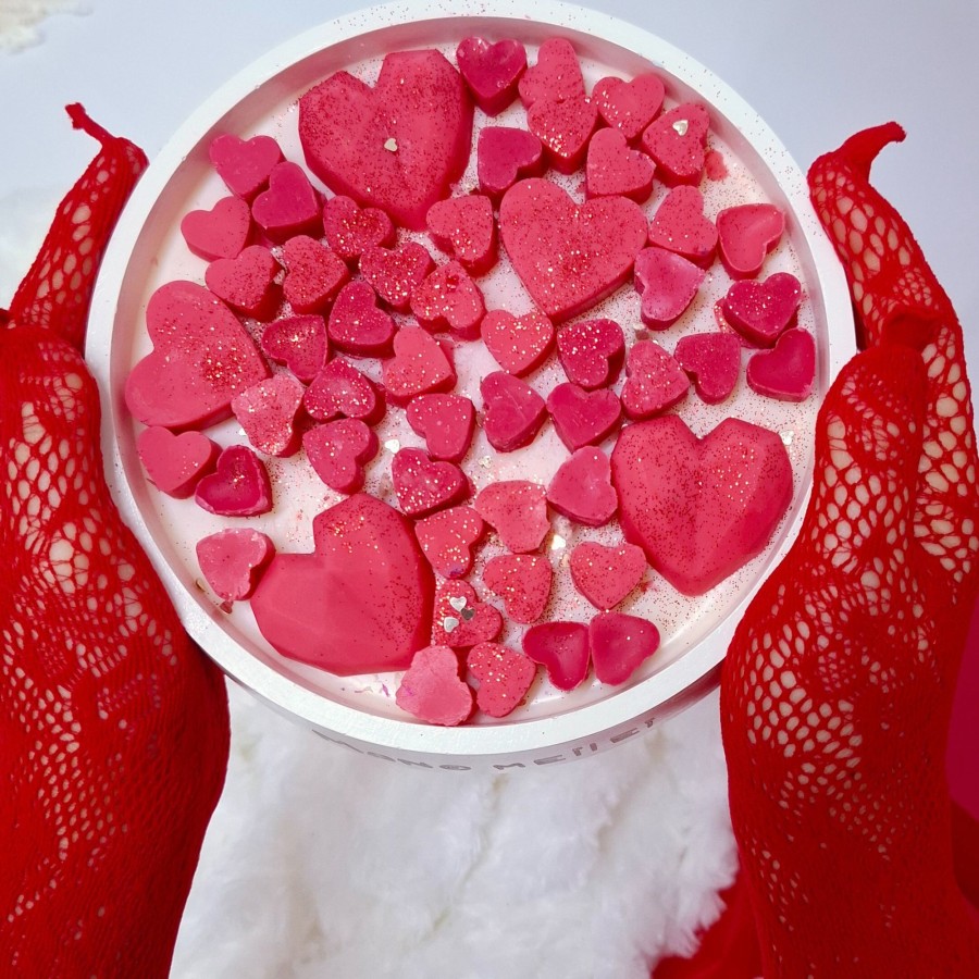 Rankų darbo žvakė Valentino dienai 2, XXL Rankų darbo žvakė Valentino dienai 2, XXL