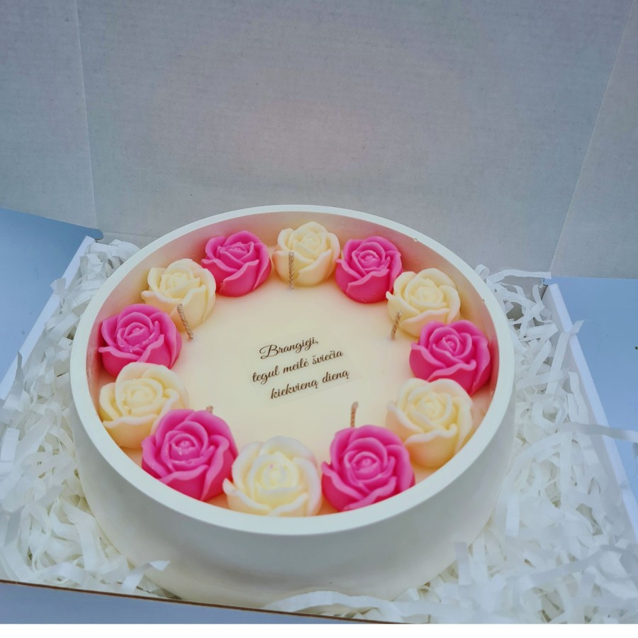 Sojų vaško žvakė Rožės, xxl