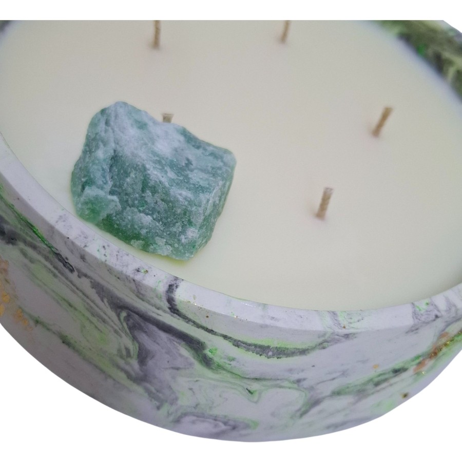 Sojų vaško žvakė su avantiūrino kristalu, vienetinė Sojų vaško žvakė su avantiūrino kristalu, vienetinė