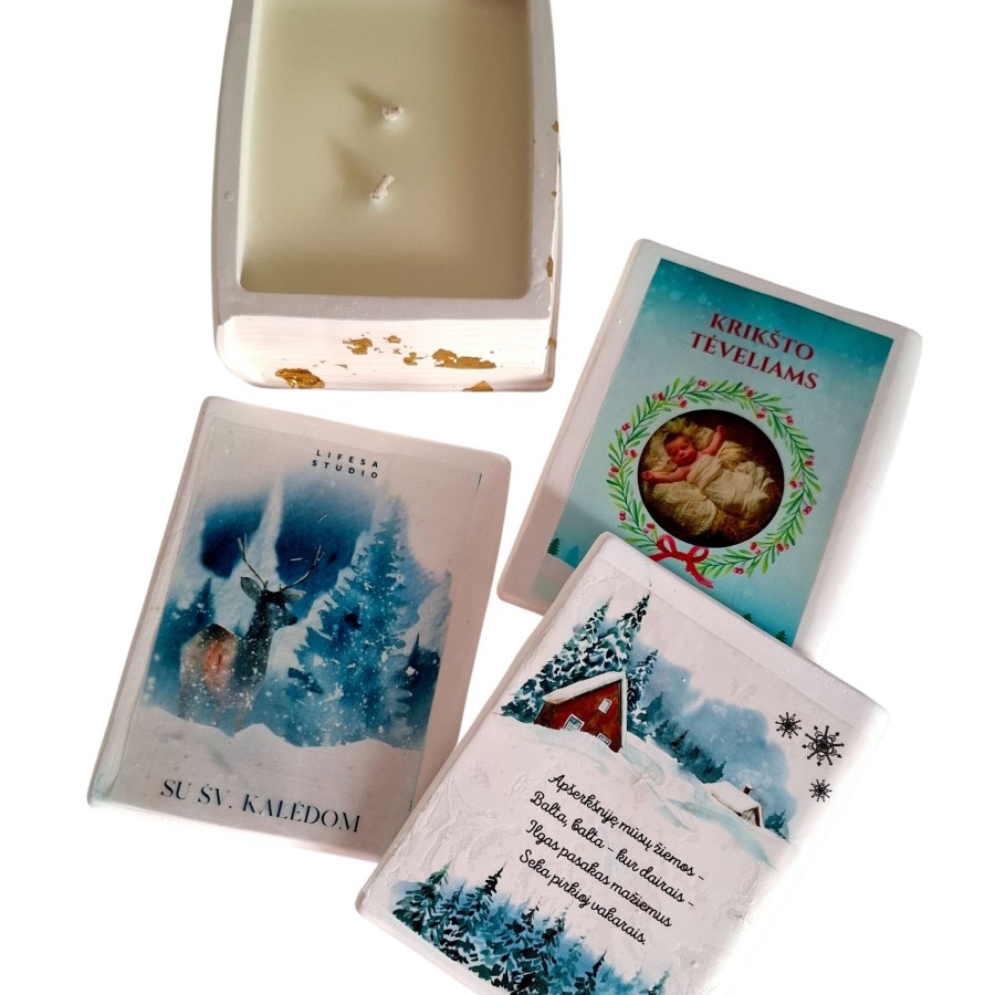 Žvakė – knyga su Jūsų tekstu ar nuotrauka Žvakė – knyga su Jūsų tekstu ar nuotrauka