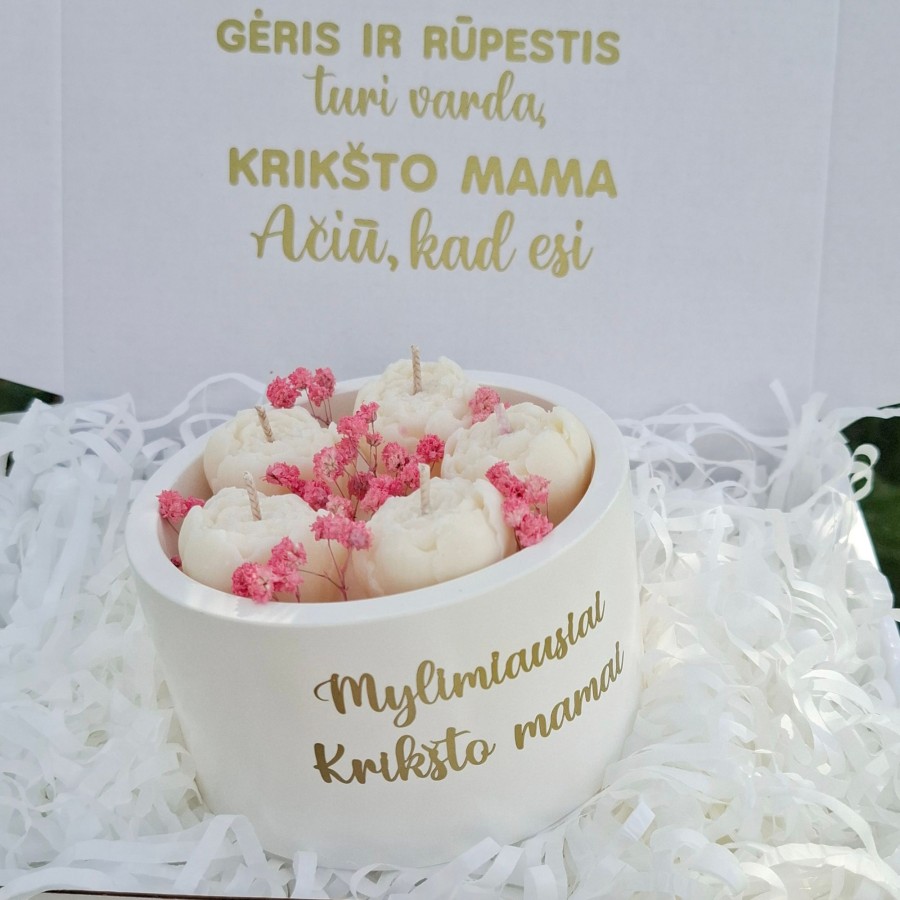 Žvakė krikšto mamai "Bijūnai"