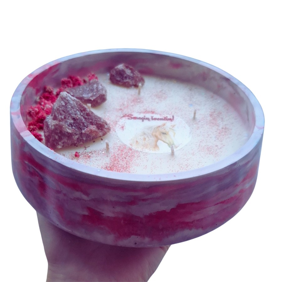 Žvakė su feldšpato mineralu, 500g, vienetinė Žvakė su feldšpato mineralu, 500g, vienetinė